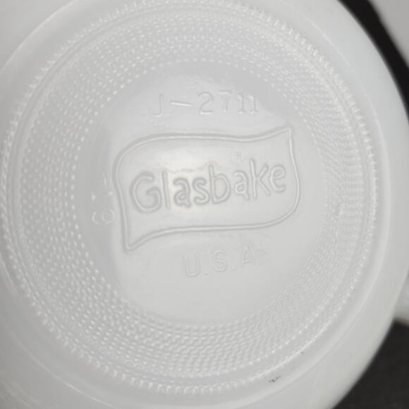 Glasbake Milk Glass Soup Bowl *Is It Soup Yet?* Handle J-2711 Set Of 3 Mugs - Picture 12 of 15